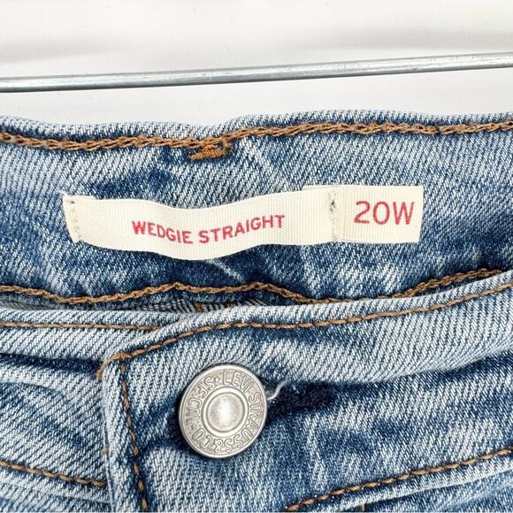 Levi's Premium Wedgie Straight Fit Jeans Light Wash Plus Size 20W Classic Retro - Picture 9 of 15